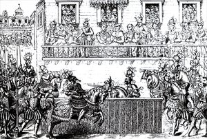 Den dødelige såringen av kong Henry II av Frankrike. av Unbekannt