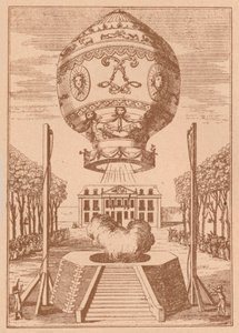Den første ballongoppstigningen, c1785 1919 av Unbekannt