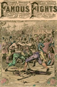 Den første kampen mellom Tom Spring og Jack Langan, 1824 sent på 1800- eller begynnelsen av 1900-tallet av Unbekannt