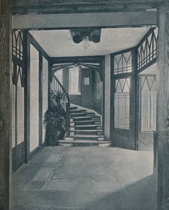 Gulvet og trappen til Behrens House, designet av Peter Behrens, 1901 av Unbekannt