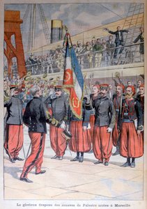 Det strålende flagget til zouavene til Palestro ankommer Marseilles, 1903 av Unbekannt