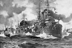 Den store russiske flåten damper frem for siste gang, den russisk-japanske krigen, 1904 av Unbekannt