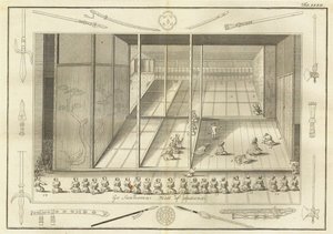 Publikumshallen til de nederlandske ambassadørene. Fra The History of Japan av Engelbert Kaempfer, 17 av Unbekannt