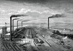 Jern- og stålverkene i Barrow, c1880 av Unbekannt