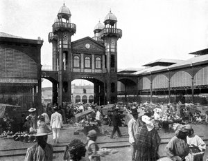 Markedsplassen, Port-au-Prince, Haiti, 1926 av Unbekannt