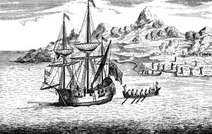 Massakren og brenningen av to landsbyer på Madagaskar, 1500-tallet av Unbekannt
