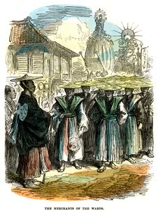 Kjøpmennene i menigheten, nyttårsfestivalprosesjon i Yokohama, Japan, 1872 av Unbekannt