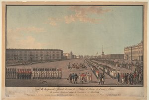 Paraden foran Vinterpalasset i St. Petersburg, 1799 av Unbekannt