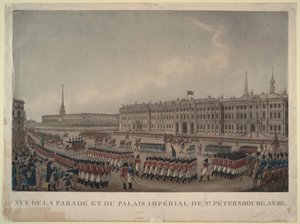 Paraden foran Vinterpalasset i St. Petersburg i 1812, 1812 av Unbekannt
