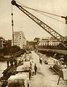 Gjenoppbyggingen av Waterloo Bridge, London, 1934, 1935. av Unbekannt