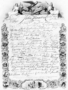 Signaturene til den amerikanske uavhengighetserklæringen, c1776, c1920 av Unbekannt