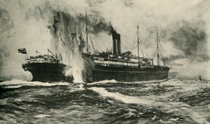 Senkingen av SS Arabic, første verdenskrig, 19. august 1915, c1920. av Unbekannt