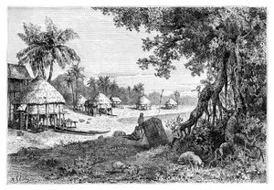 Landsbyen Sawi, Car-Nicobar, Nicobar Islands, India, 1895 av Unbekannt