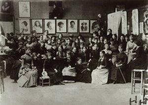 Kvinnene ved Académie Julian, 1880-1890. av Unbekannt