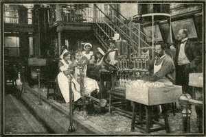 Dette er interiøret i et av Tsars Distilleries., 1901. av Unbekannt