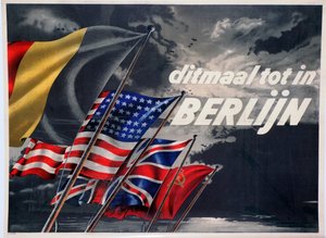 Denne gangen til i Berlin, belgisk pro-alliert propagandaplakat, 1944