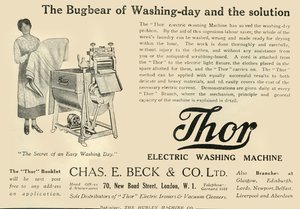 Thor: Elektrisk vaskemaskin - Chas E. Beck & Co. Ltd, 1920. av Unbekannt