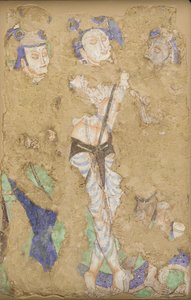 Tre figurer, fra hule 224, 4.-6. århundre. av Unbekannt