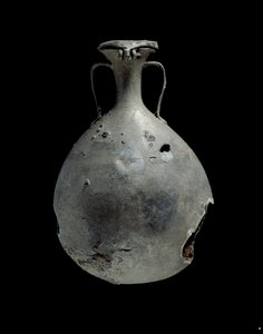 Tinn-bly legeringskolbe med lokk, XVIII. dynasti c1540 BC-c1292 BC av Unbekannt