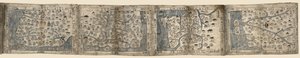 Tittel fra perm. Blader er sammenføyd ende til ende og brettet trekkspill stil. Limt på en liten etikett på baksiden av Hamgyŏng-do-kartet: Bunkōdō Shoten. Også tilgjengelig via Library of Congress-nettstedet som et rasterbilde. Anskaffelseskontrollnr. av Unbekannt