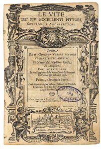 Tittelside fra: Giorgio Vasari, The Lives of the Most Excellent Italian Painters, Sculptors, 1568. av Unbekannt