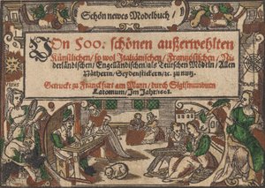 Tittelside fra Schön newes Modellbuch Side 1r, 1608. av Unbekannt