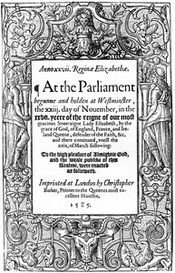 Tittelside til Acts of Parliament, 1585, 1893 av Unbekannt