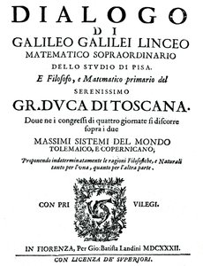 Tittelside til Dialogo, av Galileo, 1632 av Unbekannt