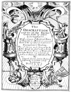 Tittelside til The Description and Use of the Sector av Edmund Gunter, 1636 av Unbekannt