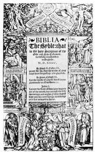 Tittelside til Coverdale Bible, 1535 1926 av Unbekannt