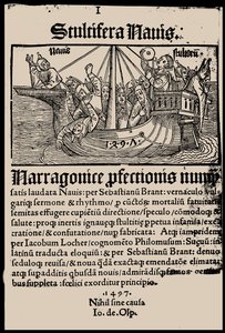 Tittelside til boken Ship of Fools av Sebastian Brant, 1497. av Unbekannt