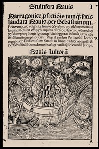 Tittelside til boken Ship of Fools av Sebastian Brant, 1497. av Unbekannt