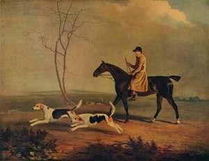 Tom Oldaker, Huntsman of the Berkley Hounds, på Pickle, med hundene, 1800, 1929 av Unbekannt