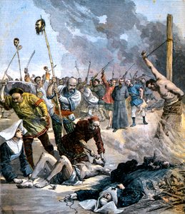 Tortur og drap på kristne nonner og prester under Boxer-opprøret i Kina, 1891 av Unbekannt