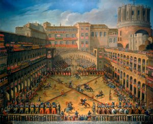 Turnering i en domstol i Vatikanet, Roma, 1565 av Unbekannt