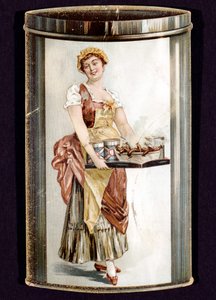Handelskort for hermetiske Frankfurters produsert av Heinrich Bauer fra Frankfurt am Main, Tyskland, c1895 av Unbekannt