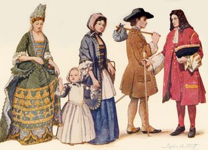 Tradisjonelle klær i regjeringene til James II - William og Mary 1685-1700, 1903, 1937. av Unbekannt