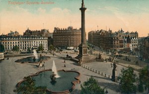 Trafalgar Square, London, ca 1900. av Unbekannt