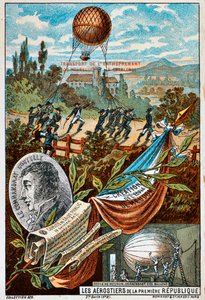 Transport av ballongen Enterprising fra Mauberge til Charleroi, 1794 1890-årene. av Unbekannt