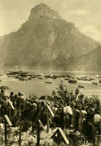 Traunstein og Traunsee, Øvre Østerrike, c1935. av Unbekannt