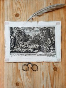 Trompe l’oeil med kobberstikk av Unbekannt