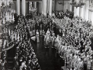 Tsar Nicholas II ved åpningsseremonien til den første Dumaen, St. Petersburg, Russland, 1906 av Unbekannt