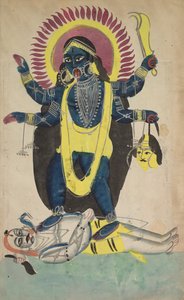 To aspekter ved Kali: Kali danser på Shiva, ca. 1880 - 1890. av Unbekannt