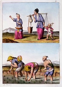 To kinesiske scener, c1830 av Unbekannt