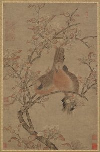 To duer på en blomstrende gren, 1300-1400-tallet. av Unbekannt