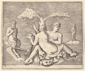 Two Lovers with Pan, utgitt ca. 1599-1622. av Unbekannt