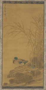 To ender blant siv ved vannkanten, Ming- eller Qing-dynastiet, 1400-1700-tallet. av Unbekannt