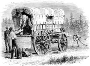 Amerikansk militær telegrafvogn, amerikansk borgerkrig, 1861-1865 c1880 av Unbekannt