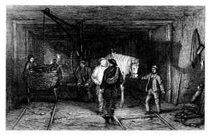 Underjordisk scene i en kullgruve, 1860 av Unbekannt