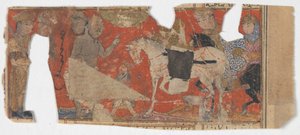Uidentifisert scene og tekstfragment fra en Shahnama Book of Kings, ca. 1330-40. av Unbekannt
